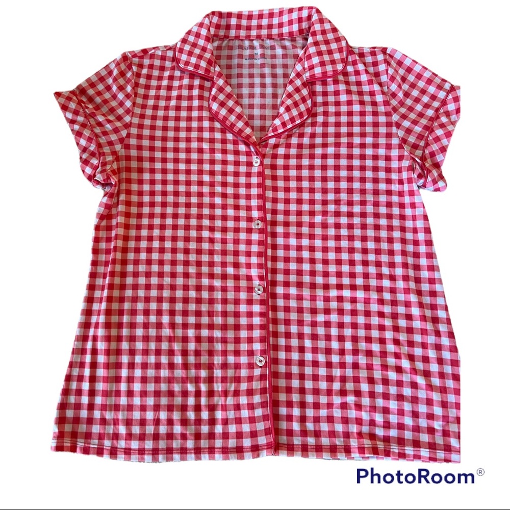 DRAPER JAMES 2 piece Pink Gingham M Lounge Set NWOT